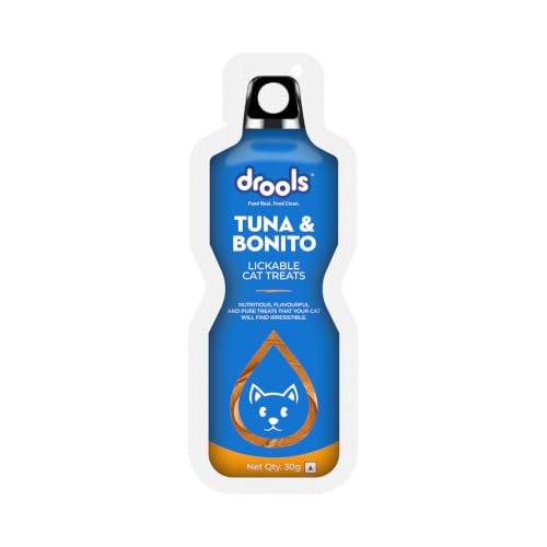 Image of Drools All Life Stages Creamy Lickable Cat Treat (30g x 15) Total 450g Pack of 15 | Tuna & Bonito Flavour | Easy to Hand Feed | Easier Acceptance