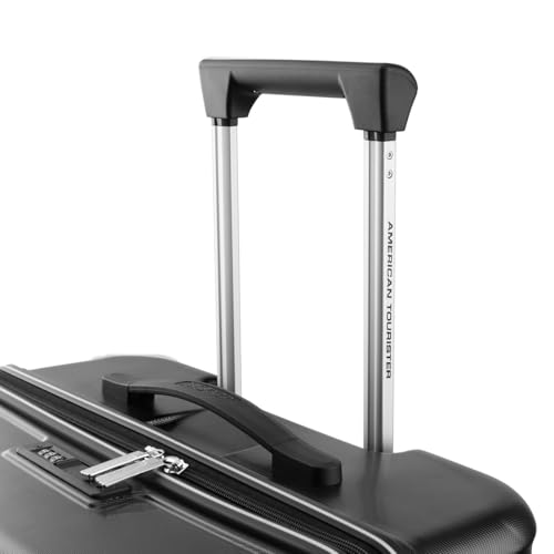 Image of American Tourister Travix | Check-in Trolley Bag (67 cm) | 360 8 Wheel Travel Luggage | Hard Case Polycarbonate Suitcase | Recessed Combination Lock | Black