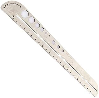 Metal Scale Ruler, Artist Ruler, Stainless Steel Ruler, Measuring Ruler, Metal Ruler, Precision Ruler, Drawing Ruler, with Protractor Compass Holes Portable Drawing Drafting Tool for Student Engineer