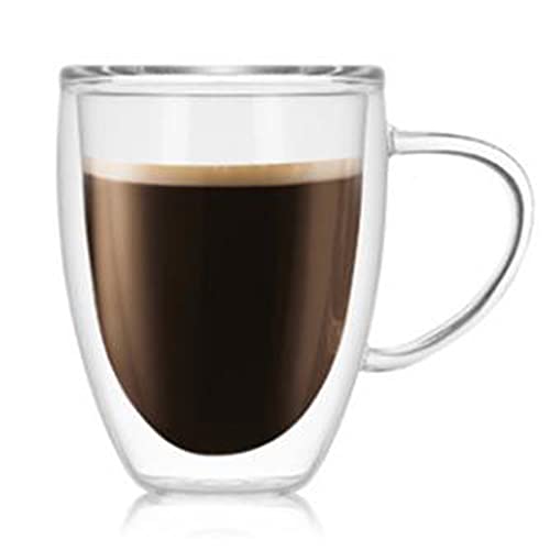 6 SET ACEVER Double Wall Glass Coffee Cup, Insulated Tea, Café, Milk Mug (2-piece pack) (350ml, Greentea)