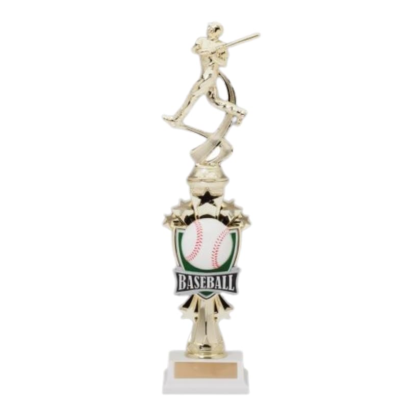 Same Day Awards Baseball Trophy Baseball Motion Trophy 14 Inches - Engraving Included (Baseball) Great for Individual Awards, Team Awards, MVP, Youth & Adult