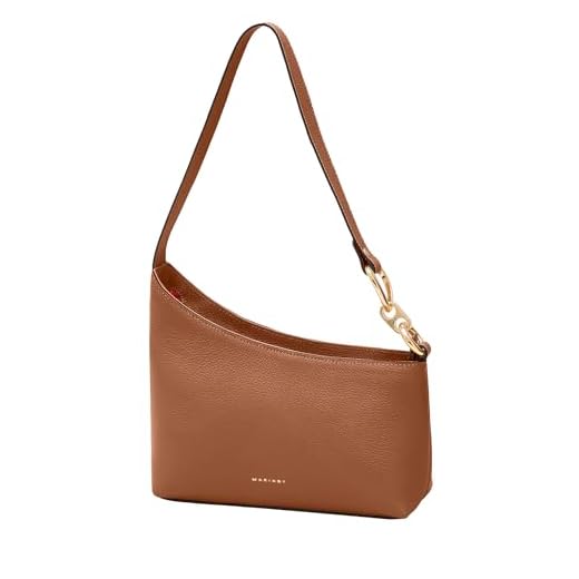 Mariart Lírio Bolsa Shoulder Feminina de Couro Bovino Legítimo (Camel)