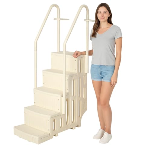 Escalera para Piscina 4 Peldaños con Barandales y Antideslizante miniatura 1