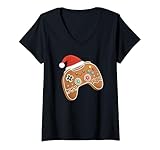 Photo Gallery donna xmas gamer ragazzi videogiochi santa controller divertente maglietta con collo a v Photo Gallery donna xmas gamer ragazzi videogiochi santa controller divertente maglietta con collo a v
