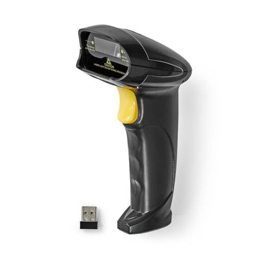 Nedis Scanner de Codes-Barres - Laser - sans Fil - 1D Linear - Alimenté par Piles - Alimentation Via USB - Dongle USB