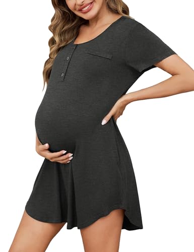 Uniexcosm Stillnachthemd Damen Kurzarm Geburtskleid Baumwolle...