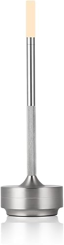 Lámpara de escritorio portátil de metal, lámpara de mesa LED inalámbrica, lámpara recargable de control táctil de 3 colores, lámpara de escritorio