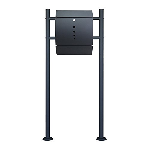 Preisvergleich Produktbild MCTECH® Briefkasten Doppelrohr Standbriefkasten Gebürstetes Edelstahl Postkasten Mailbox Zeitung Wandbriefkasten Post Briefkastenanlage mit Zeitungsfach Doppelrohr Standbriefkasten (G,353*141*421mm)