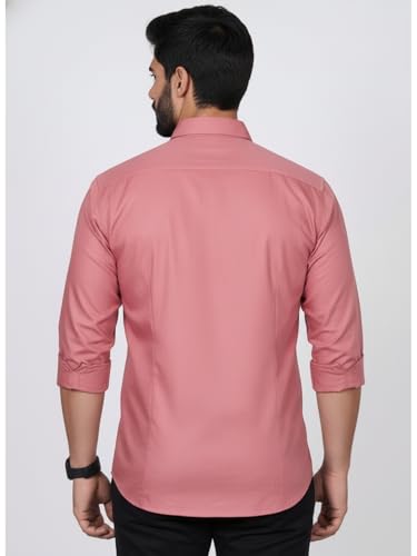 Image of Full Sleeve Black Formal Shirt for Men Cotton Regular Fit Casual - Pure Premium Branded Shirts for Men Formal Stylish Slim Plain Solid Man Wear as Office and Party