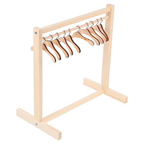 Milisten Puppenhaus Kleiderständer Mit Holz Kleiderbügel Set Für Puppenkleidung Organisation Und Aufbewahrung Kinderzimmer Mini Möbel 12 Zoll
