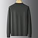 Men Crew Neck Casual Wool Sweater Long Sleeve Solid Soft Warm Loose Knit Pullovers Jumper Beige 7XL