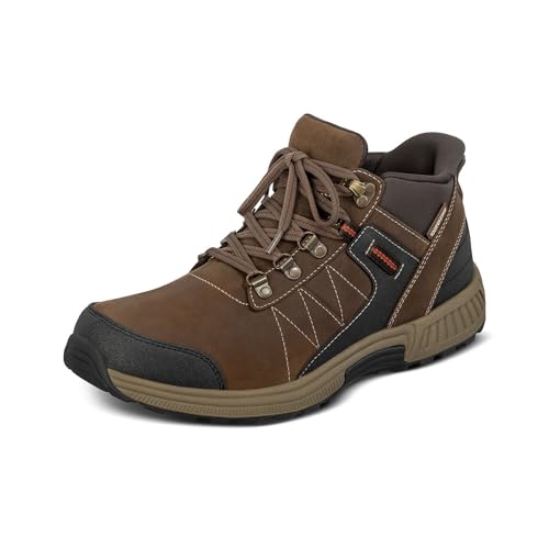 Orthofeet Men's Orthopedic Brown Leather Dalton Slip On Boots, Size 11 Wide