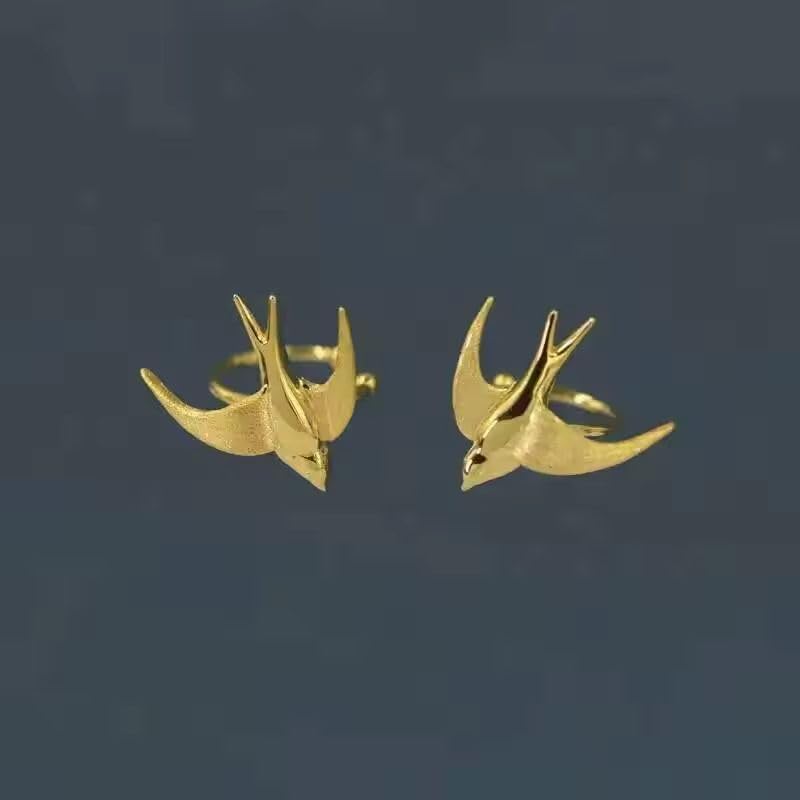 925 Sterling Silver Swallow Clip-On Earrings for Women – Simple, Dainty, Non-Piercing Ear Clips gee-s25-3256808574757367-2618