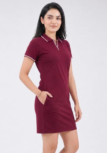 Image of Wear Your Opinion Women's S to 5XL Plus Size PQ Polo Collar Neck Style Midi Tshirt Dress