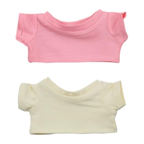 niannyyhouse 10cm 15cm 20cm ぬいぐるみ 服 Tシャツ マルチカラー ボトム シャツ 綿人形衣装 着せ替え (a5, 15cm)