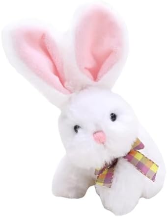 Amazon.com: Made By Aliens Fluffy Easter Bunny Stuffed Animal with Bow ...