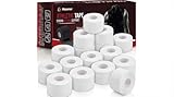 Massner Athletic Tape White 1.5” x 45ft Per Roll (720ft Total) Pack of 16 – Strong Sports Tape for Wrists, Ankles & Hands – Latex-Free Gym Tape for Training, Football, Tennis, Running & Weightlifting