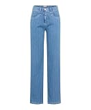 brax palazzohose laura flared bleached denim hellblau