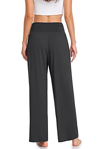 Image of TARSE Womens Wide Leg Pants Casual Loose Yoga Sweatpants Comfy Lounge Pajama Flowy Pants Pockets