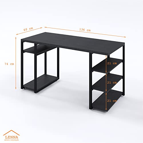 Mesa Gamer/escrivaninha Estilo Industrial, Preto G0021P