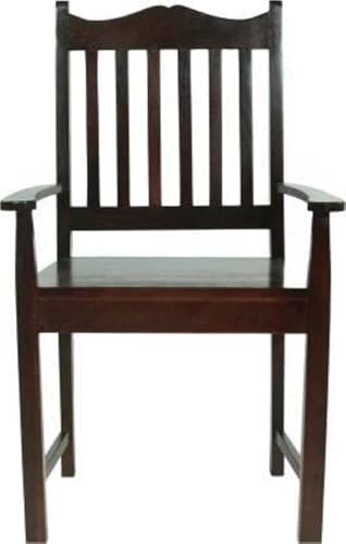 Image of WOODSTAGE Solid Sheesham Wood Dining Chair Without Cushioned for Bedroom Living Room Home Office Wooden Armchair Chair Multipurpose Furniture (Walnut Finish)