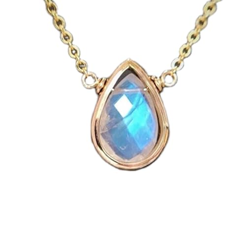 Colgante de piedra lunar de plata 925 y cadena para mujer