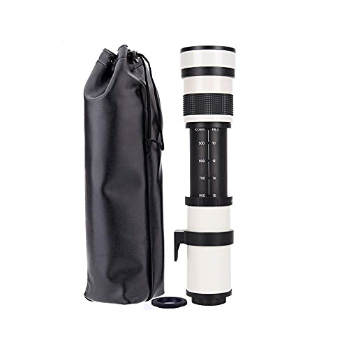 JINTU 420-800mm f/8.3 Telephoto Zoom Lens for Nikon SLR Cameras + Bag White D90 D300 D750 D800 D810 D850 D3100 D3200 D3300 D3400 D5100 D5200 D5300 D5500 D5600 D7000 D7100 D7200 D7500