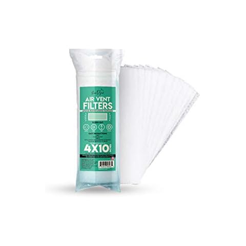 Evo Dyne 12-Pack Air Vent Filters (4X10" inch), Made in USA | Vent Register Filter, Register Vent Filter for Stopping for Trapping Dirt, Dust, Smoke, Pollen Cover