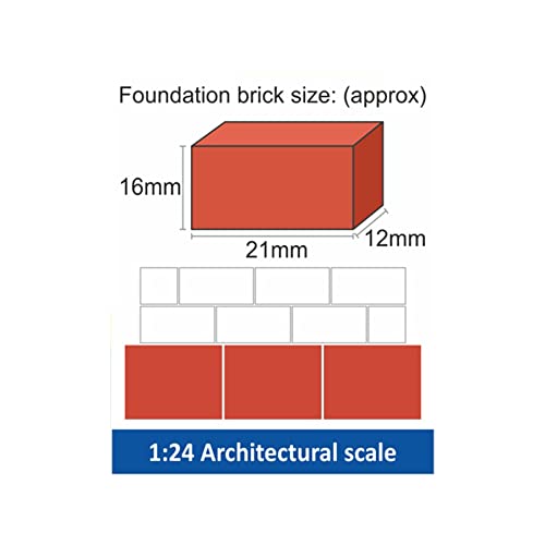 Image of Little Birdie MDF Foundation Bricks W16 X H21 X D 12 mm (100pcs) | Realistic Miniature Bricks for Model Homes and DIY Projects