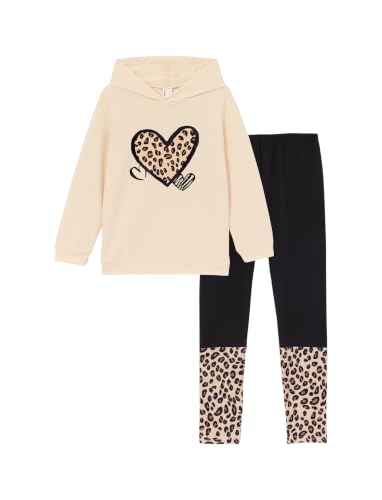 Image of PATPAT Girls 2 Piece Outfits Long Sleeve Hoodie and Leggings Clothing Set Outfits for Girls 4-12Y Fall /Winter Outfits
