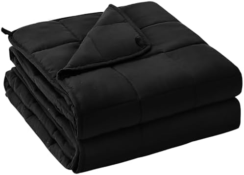 yescool Weighted Blanket for Adults (20 lbs, 60" x 80", Black) Co...