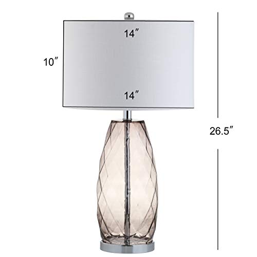 Lámpara de Mesa de Vidrio Gris Ahumado 26.5" Moderno miniatura 6