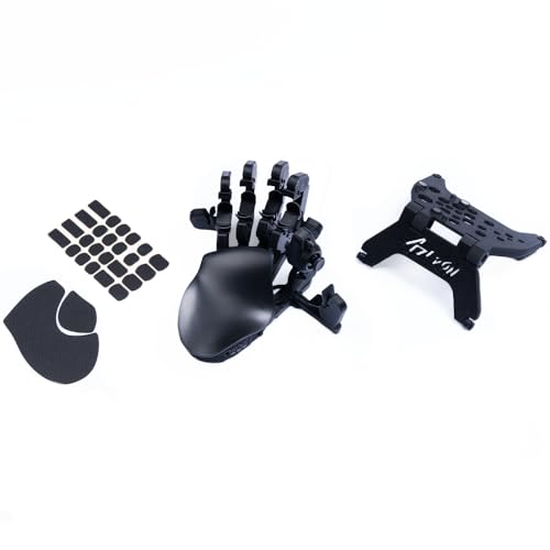 AZERON Keypad Bundle – Ergonomic Programmable Keypad with Hall Effect Joystick, Adjustable Magnetic Stand, Anti-Slip Grip Tapes – for Right-Hand Dominant, Used in The Left Hand (Cyborg ll, Black)