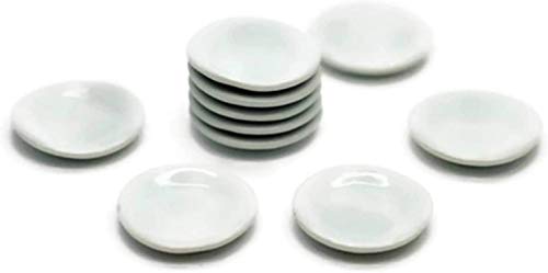 Assiette blanche en céramique miniature pour vaisselle de maison de poupée chic