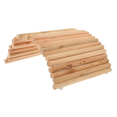 Parliky Hamster Wood Tunnel Small Pet Hideout Bridge for Biting and Play Easy to Space Saving Design Fun and Interactive Hamster Playground