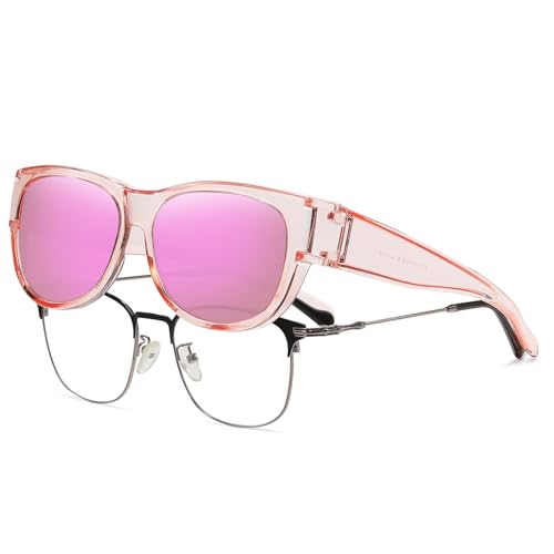 Image of HAOLOTA Sunglasses that Fit-Over Glasses Women Polarized, Trendy Cat Eye Sunglasses Wear Over Glasses, UV Protection