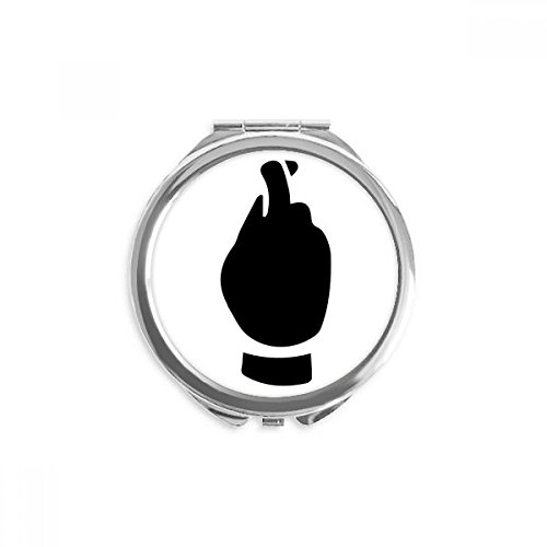 Miroir portable silhouette motif noir rond de maquillage de poche multicolore