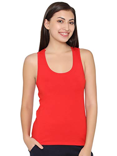 Clovia Cotton Tank Top (CM0008P04_Red_M)