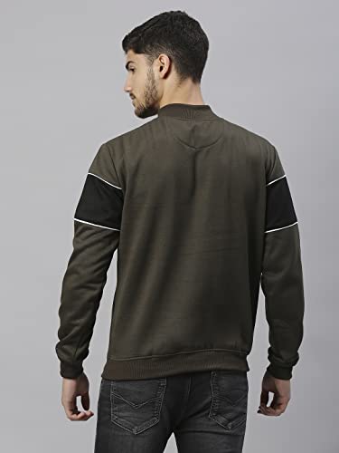 Image of Dennis Lingo Men's Poly Cotton Sweatshirt - High Neck, Full Sleeves and Regular Fit, Casual Winter Wear for Men