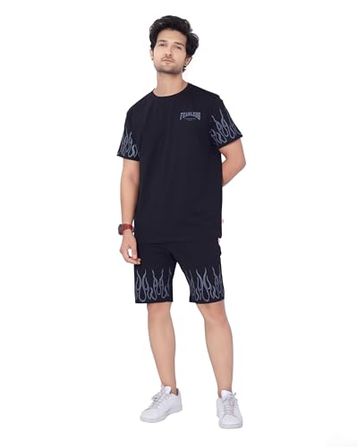 Image of WEET Cotton T-Shirt and Shorts Set for Men,Night Wear for Men,Men's Pyjama Set 114