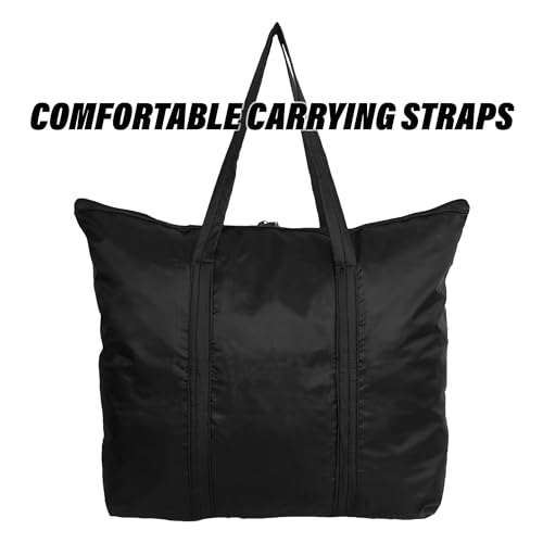 Image of Kuber Industries Clothes Storage Bag with Handle | Foldable Grocery Hand Bag | Pack of 2 | Black