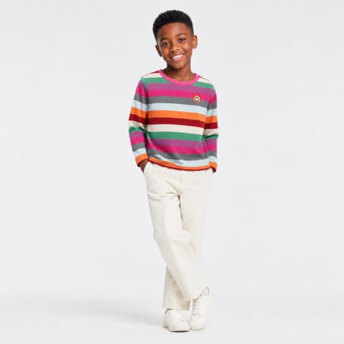 Image of Mud Kingdom Boys Girls T-Shirts Rainbow Stripe Cotton Unisex Top
