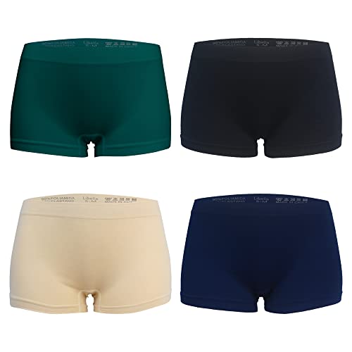 Libella Paquete de 4 Culotte Bragas Boxer Mujer Short Microfibra Sin Costuras 3908 UN2 S/M