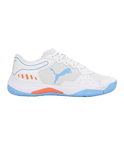 PUMA PUMA Men's Solarsmash RCT Football Shoe, Puma White Puma Black Team Light Blue, 12.5