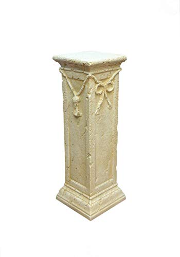 Wohndesign - Colonna Greca per Fiori, a Colonna, Color Crema, Altezza: 75 cm