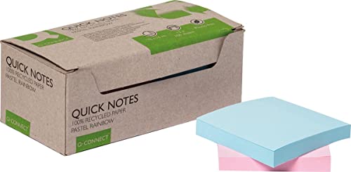 Q-CONNECT RCYCLD NT 76X76 PSTL PK12, Assorted pastel, Mittel - Image 3