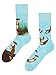 Dedoles Socken Unisex Damen Herren & Kinder Baumwolle viele lustige Designs 1 Paar Geschenk links rechts verschieden, Farbe Blau, Motiv Otter, Gr. 35-38