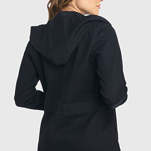 Jaqueta Jeans HNO Jeans Influencer Parka Premium Com Capuz Preto