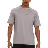 Champion Camiseta de natación de manga corta para hombre, SPF de secado rápido
