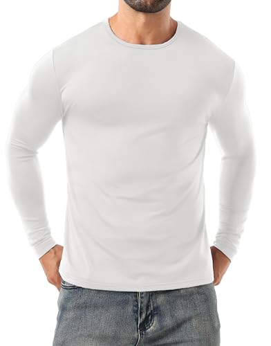 Sailwind Mens Breathable Base Layer Crew Shirts Long Sleeve Thermal Underwear White